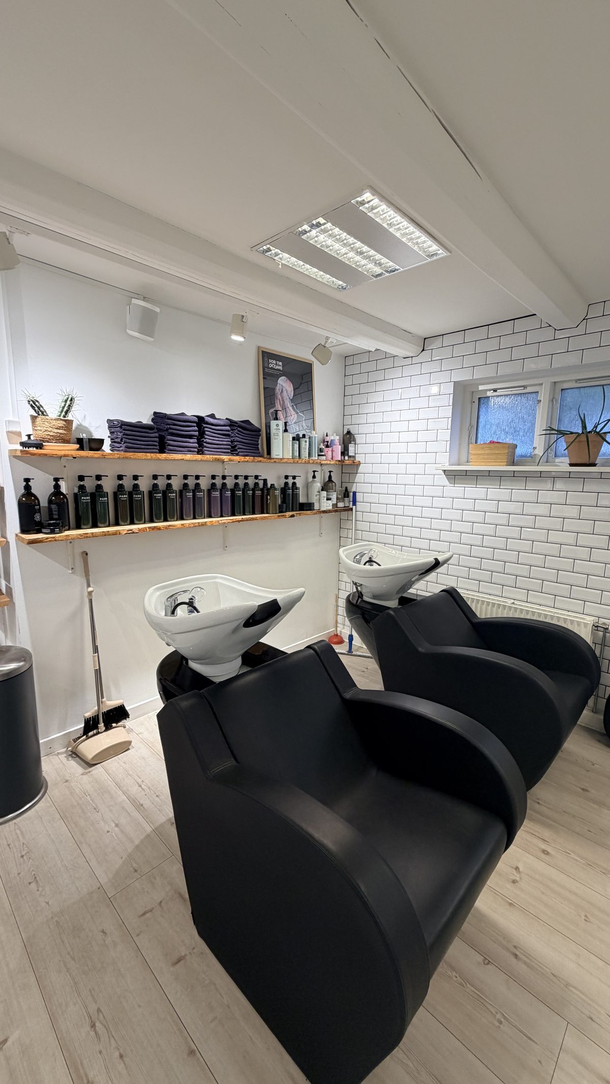 Vaskepladser i salonen hos Care for U